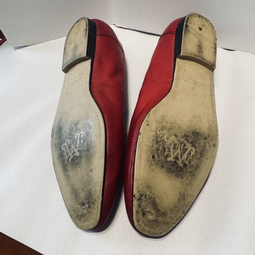 Mootsies Tootsies Leather Loafers Womens 9M Red Flats casual Slip On - Picture 5 of 6